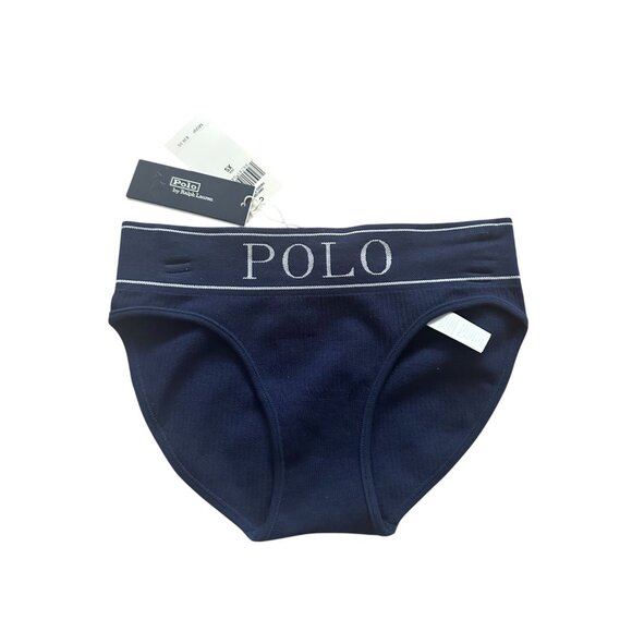 POLO RALPH LAUREN Women's Navy Ribbed Bikini Underwear Size XS NEW NWT - Picture 2 of 6